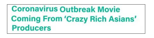 好萊塢將拍攝新冠病毒題材電影，聚焦中國醫(yī)護